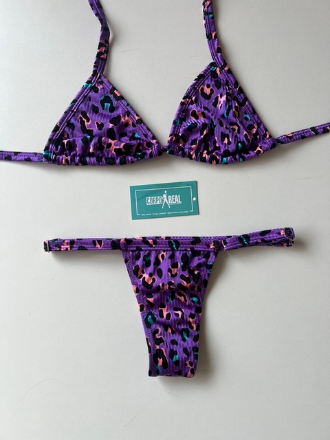 BIQUINI FITA ONÇA ROXO