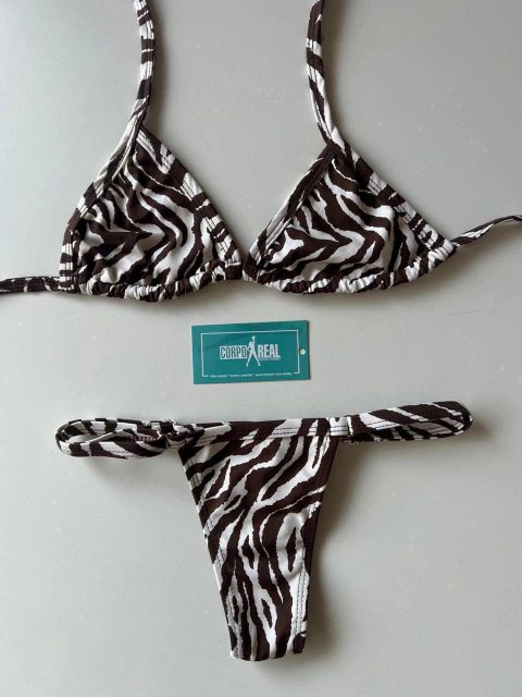 BIQUINI FITA ZEBRA MARROM