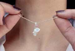 Dije Doble Ojo y Mano de Fatima + Cadena en internet