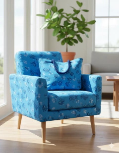 Gabardina estampada bifaz azul en internet