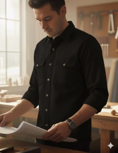 Gabardina 6 oz negro - Hipertelas