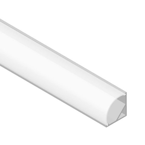 Perfil de Aluminio Esquinero 16x16mm Blanco, Cover Curvo Opal Blanco x2m