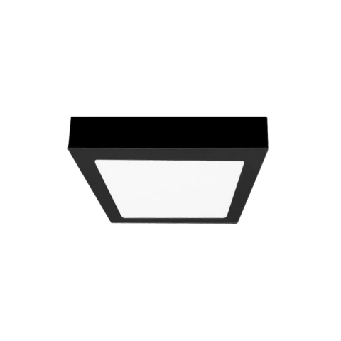 Panel LED Cuadrado Negro 17x17cm, 12W 820lm Neutro, Sobrepuesto