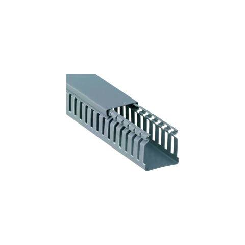 CANALETA PVC HD4P PAREDE ABERTA 50 X 50MM COM TAMPA CINZA - METRO - HELLERMANN - comprar online