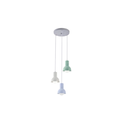 PENDENTE COLLECTION COLORS POLIPROPILENO 3X E27 BRANCO/AZUL/VERDE - STARTEC - comprar online