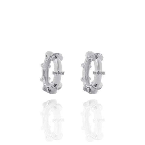 Argola Com Fileiras Cravejadas