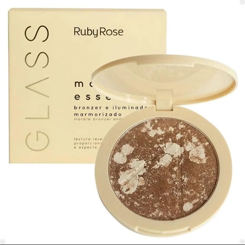 Bronzer e iluminador marmorizado Ruby rose - cor MB02