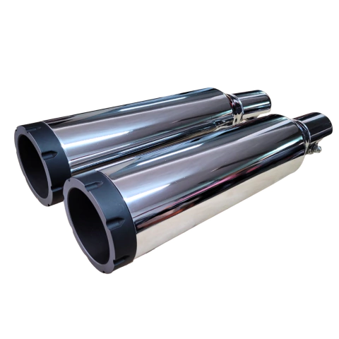 Ponteira 4" Cromado Com Bocal Preto Interceptor/Continental 650