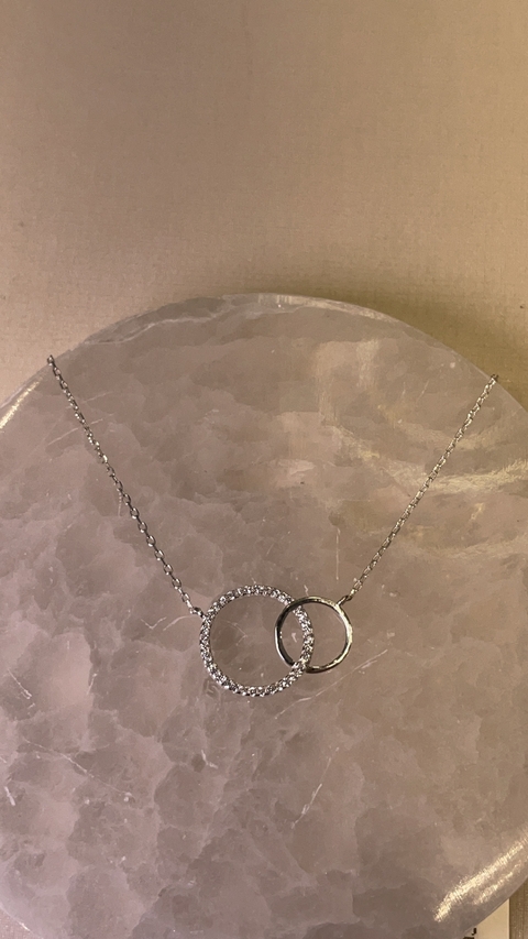 COLAR DOIS CIRCULOS PRATA 925 - comprar online