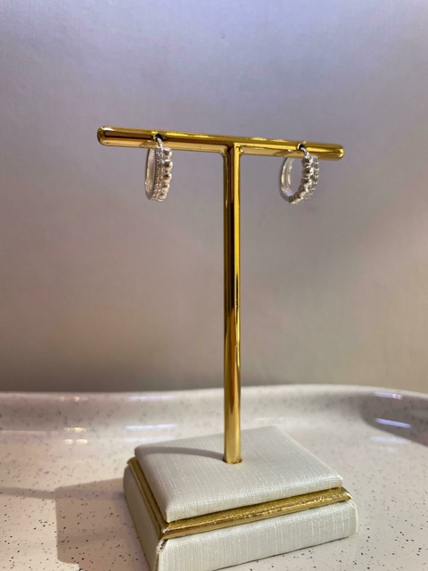 ARGOLA BOLINHA COM CRAVAÇÃO - PRATA 925 - comprar online