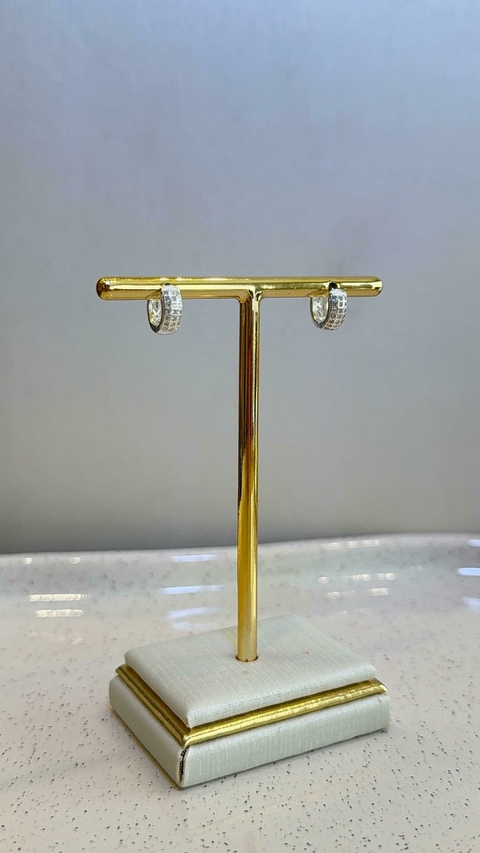 ARGOLA GORDINHA CRAVEJADA P - PRATA 925 - comprar online