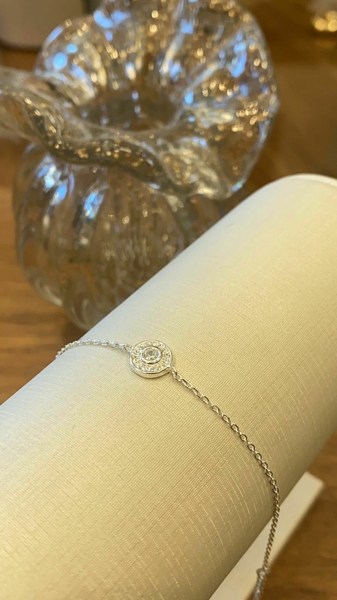 PULSEIRA CIRCULO CRAVEJADO- PRATA 925 - comprar online
