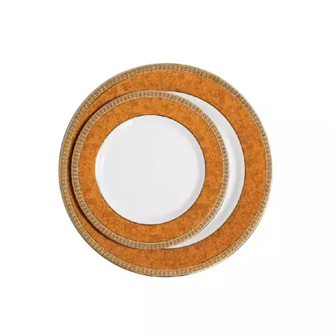 Porcelanas Tsuji 746 Banda Habano y Oro: 24 Piezas