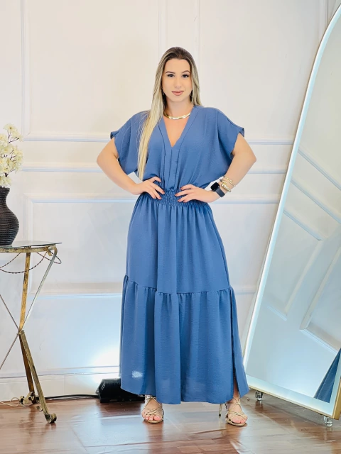 Vestido Longo Florinda - Azul Celeste