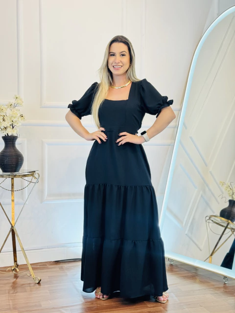 Vestido Longo Dália - Preto