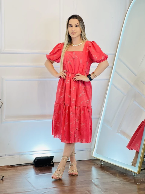 Vestido Midi Vânia - Estp Vermelho 1