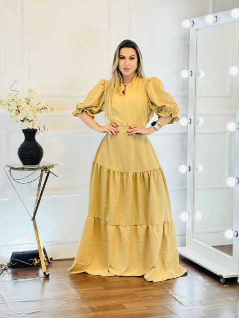 Vestlido Longo Pietra - Bege