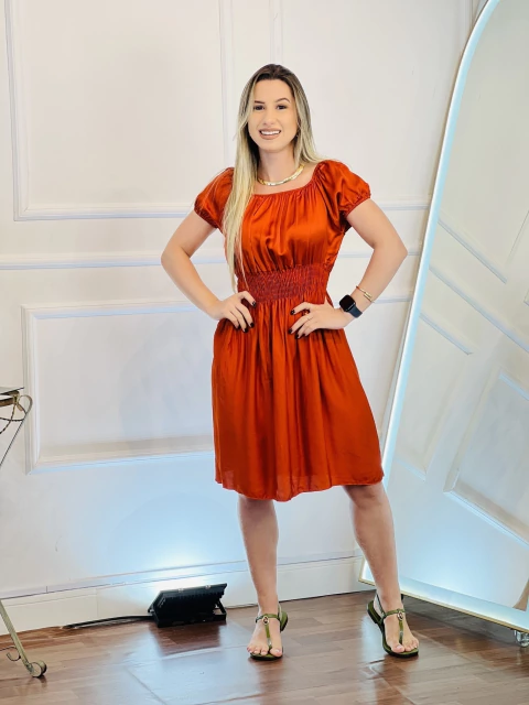 Vestido Curto Roberta - Terracota