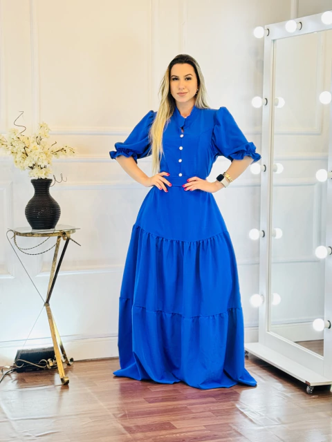 Vestlido Longo Pietra - Azul