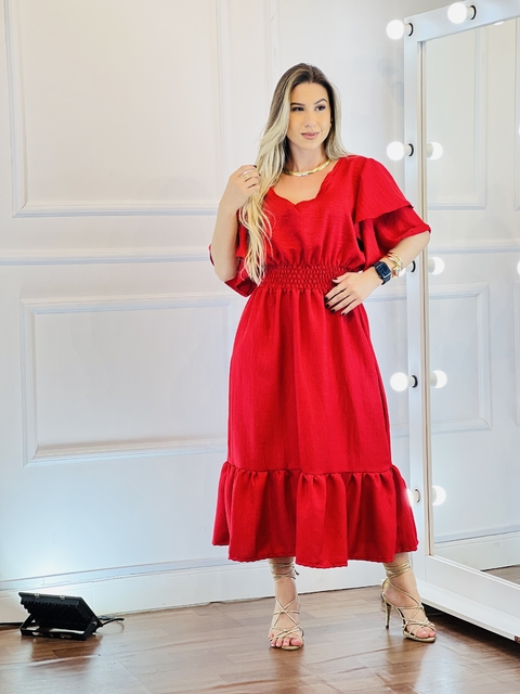 Vestido Midi Daniela - Vermelho