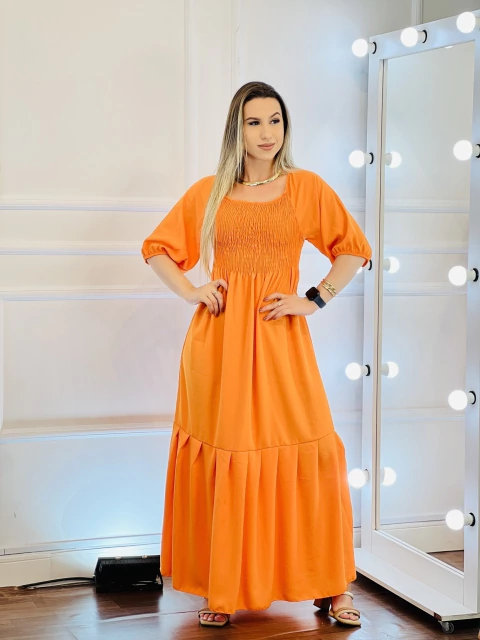 Vestido Midi Samara - Laranja 1