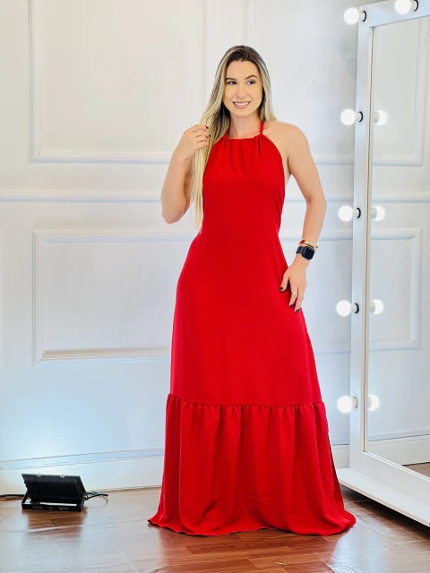 Vestido Longo Deusa - Vermelho