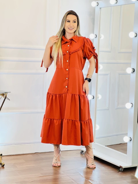 Vestido Midi Iris - Terracota