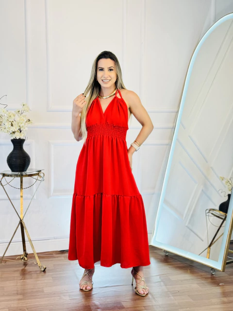 Vestido Midi Clarice - Vermelho