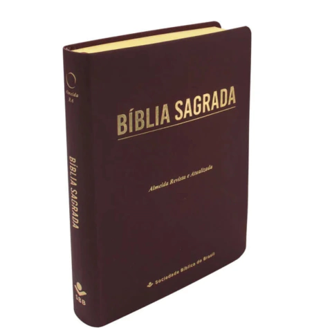Bíblia Sagrada RA Capa Vinho Linha Ouro Letra Gigante
