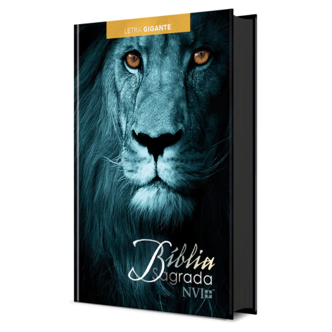 Bíblia Sagrada NVI Capa Dura Leão Azul Letra Gigante - comprar online