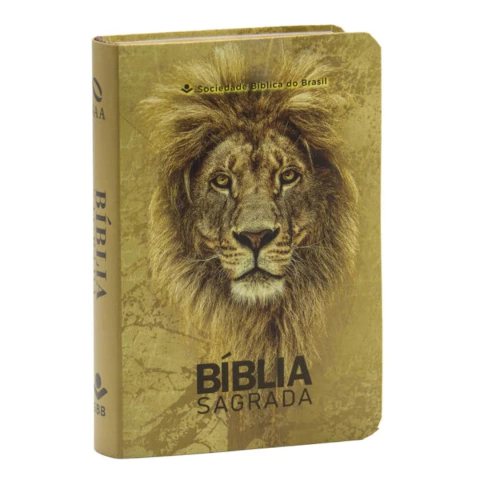 Bíblia Sagrada NAA capa leão dourado Edição de Bolso