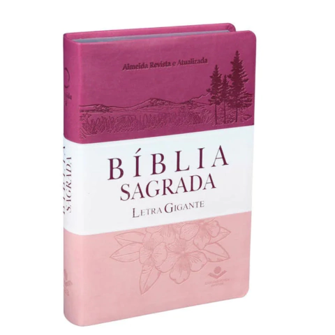 Bíblia Sagrada RA capa pink/branco/rosa Letra Gigante