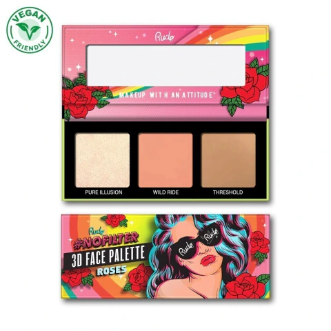 Rude - NoFilter 3D Face Palette - Roses