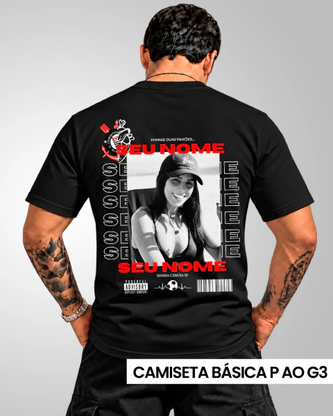 Camiseta Personalizada com Time, Foto, Nome e Frase