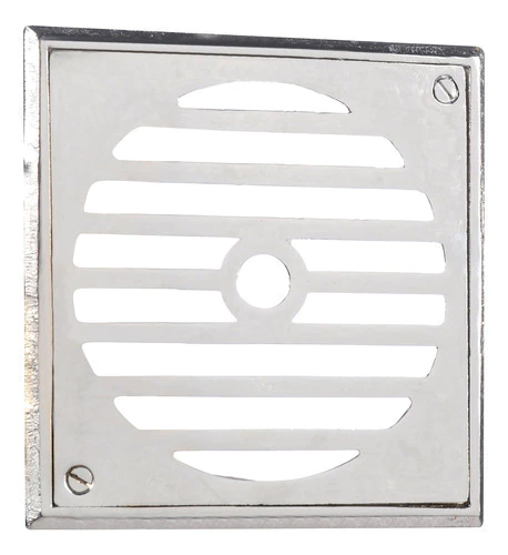 Reja Rejilla De Bronce Fundido Con Marco 11x11 Cm Cromo