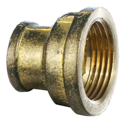 Cupla De Bronce Roscado De 3/4 X 1/2 Pulgada Rosca Hembra