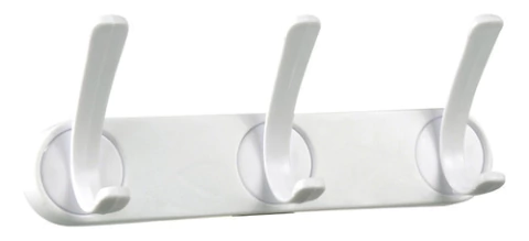 Perchero Para Pared Triple De Plastico Ganchos Perchas Ropa Color Blanco