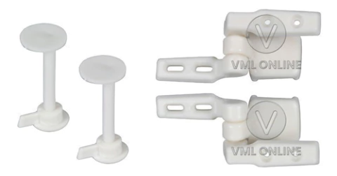 Bisagra Herraje Plastico P/ Tapa Inodoro De Madera Pack X2