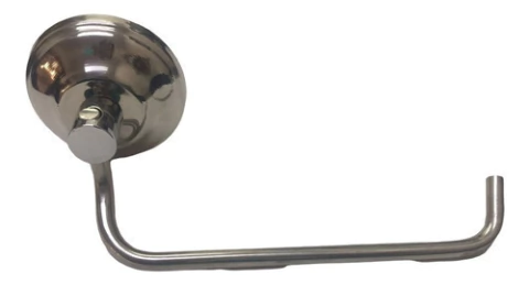 Porta Rollo De Bronce Cromado Papel Higienico Baño Color Gris Oscuro