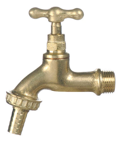 Canilla 3/4 Bronce Con Manga Pulida Con Pico Para Manguera