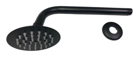 Flor De Ducha Lluvia Redonda 10 Cm Con Brazo Negro Completa