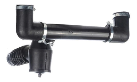 Sifón Doble A Codo De Goma Para Bacha Pileta Cocina