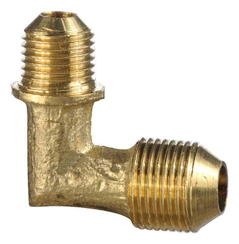 Codo Reduccion De Bronce 3/8 Macho A 1/4 Macho Pestaña