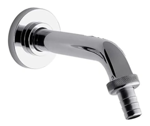 Pico Para Lavadero Con Toma Manguera Metálica Bronce Cromada