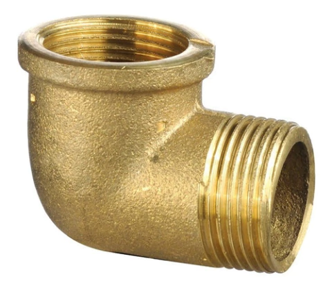 Codo De Bronce Roscado 1/2 Pulgada Hembra A 1/2 Macho A 90º