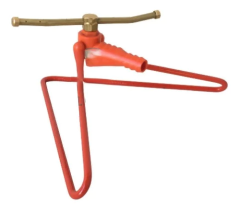 Regador Rociador Aspersor Giratorio Bronce Trípode 2 Lanzas