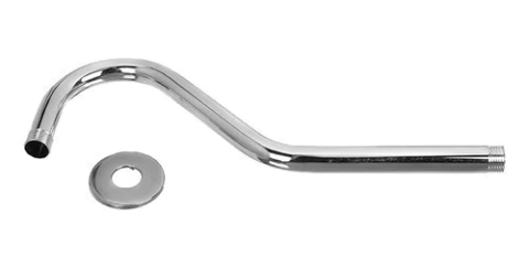 Brazo Lluvia Gancho Acero Inoxidable Con Roseta 1/2 X 45 Cm