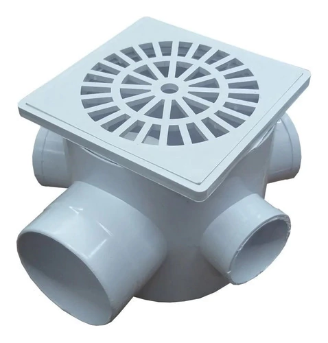 Pileta De Patio Piso Pvc 10x10 Cm Con Sifon Rejilla Desague