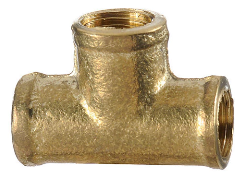 Union Tee De Bronce Hembra De 1/4 Para Agua Fria Y Caliente