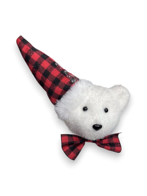 Cabeça De Urso c/ Touca e Gravata 20cm